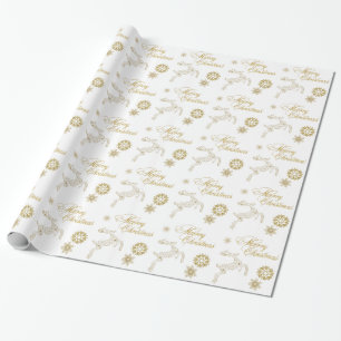 Elegant wit en gouden kerstpapier cadeaupapier