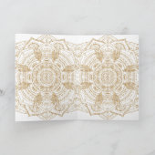 Elegant wit en gouden Mandala handgeschreven ontwe Feestdagen Kaart (Binnen)