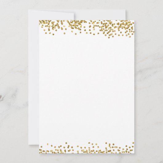 Elegant wit en gouden Sparkle Glitter Afstuderen Kaart (Achterkant)
