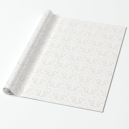 Elegant wit- en goudpapier voor de onmiddellijke v cadeaupapier (Uitgerold)