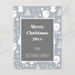 Elegant wit en grijs kerst briefkaart