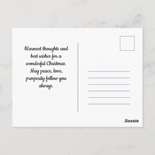 Elegant wit en grijs kerst briefkaart (Achterkant)