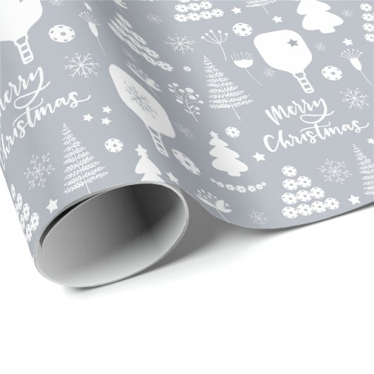 Elegant wit en grijs kerst  cadeaupapier (Rol Hoek)