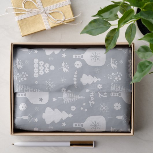 Elegant wit en grijs kerst tissuepapier (Geschenk)