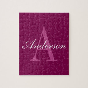 Elegant wit en grijs monogram legpuzzel