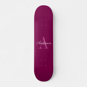 Elegant wit en grijs monogram persoonlijk skateboard