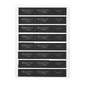 Elegant wit en grijs script op zwarte bruiloft (Vel)