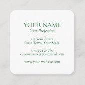 Elegant wit en groen botanisch Visitekaartje (Achterkant)