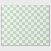 Elegant wit en groen schaakbord cadeaupapier (Vlak)