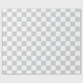 Elegant wit en lichtgrijs dambord cadeaupapier (Vlak)