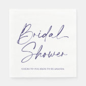 Elegant wit en marine Vrijgezellenfeest servet (Voorkant)