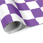 Elegant wit en Paarse schaakbordschilderij Cadeaupapier (Rol Hoek)