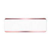 Elegant Wit en Roze Geborsteld Metaal Kijk Blank Etiket (Voorkant)