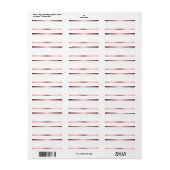 Elegant Wit en Roze Geborsteld Metaal Kijk Blank Etiket (Full Sheet)
