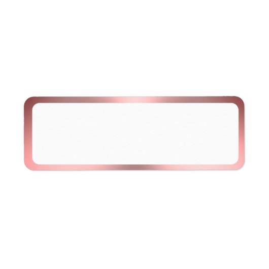 Elegant Wit en Roze Geborsteld Metaal Kijk Rand Etiket (Voorkant)