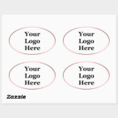 Elegant Wit en Roze Uw Logo Hier Sjabloon Ovale Sticker (Vel)