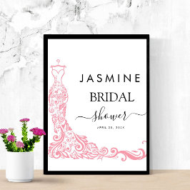 Elegant Wit en roze Vrijgezellenfeest Poster