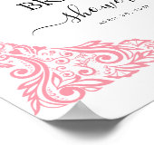 Elegant Wit en roze Vrijgezellenfeest Poster (Hoek)