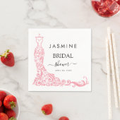 Elegant Wit en roze Vrijgezellenfeest Welkom Servet (Insitu)