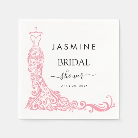 Elegant Wit en roze Vrijgezellenfeest Welkom Servet (Voorkant)