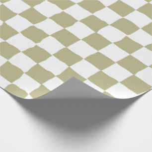 Elegant wit en salie groen schaakbord schilderij cadeaupapier