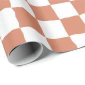 Elegant wit en terracotta schaakbord schilderij cadeaupapier (Rol Hoek)
