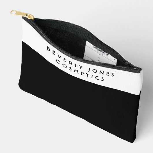 Elegant wit en zwart accessoire zakje etui (Open)