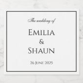 Elegant Wit en Zwart Bier Bruiloft Label Bier Etiket (Enkel label)