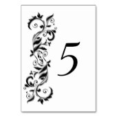 Elegant Wit en Zwart Bloemen - Tafel Kaart (Voorkant)