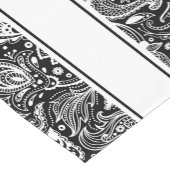 Elegant wit en zwart bloemig Paisley & Stripes Korte Tafelloper (Hoek)