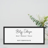 Elegant wit en zwart cadeaubon Kaart (Staand voorkant)