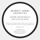 Elegant Wit en Zwart Cosmetica Label (Voorkant)