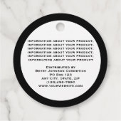 Elegant wit en zwart product Label (Achterkant)