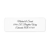 Elegant wit en zwart retouradres etiket (Voorkant)