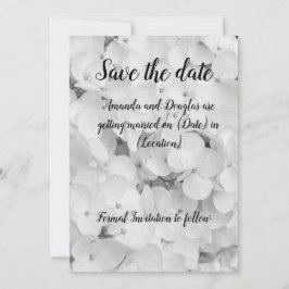 Elegant wit en zwart Save the Date Kaart