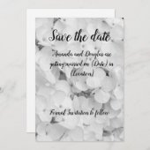 Elegant wit en zwart Save the Date Kaart (Voorkant / Achterkant)