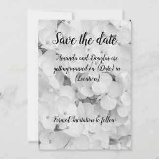 Elegant wit en zwart Save the Date Kaart