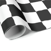 Elegant wit en zwart schaakbordschilderij cadeaupapier (Rol Hoek)