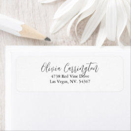 Elegant wit en zwart Script Label