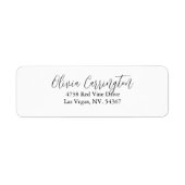 Elegant wit en zwart Script Label (Voorkant)