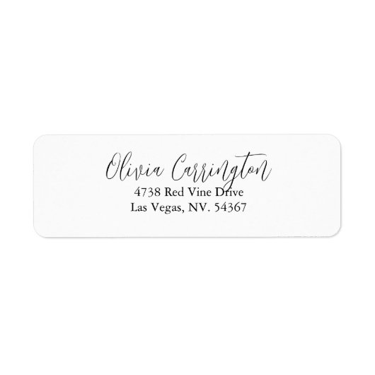 Elegant wit en zwart Script Label (Voorkant)