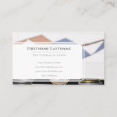 Elegant wit eurogeldschema als financieel deskundi visitekaartje (Achterkant)