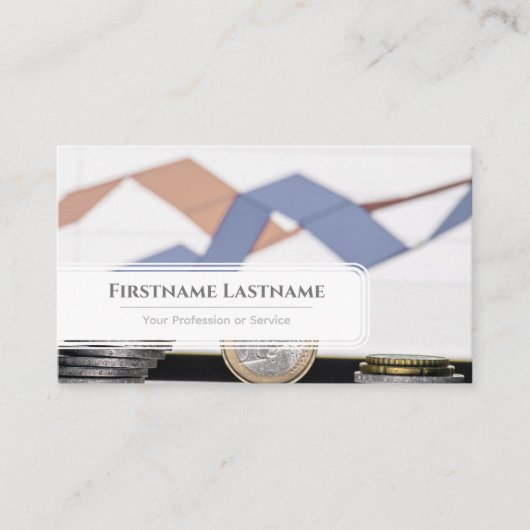 Elegant wit eurogeldschema als financieel deskundi visitekaartje (Voorkant)