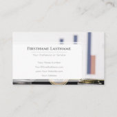 Elegant wit eurogeldschema als financieel deskundi visitekaartje (Achterkant)