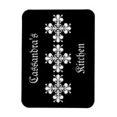 Elegant wit fleur de lis damast motief magneet (Verticaal)