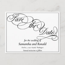 Elegant Wit Formal Save the Date Kaart