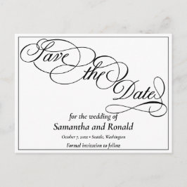 Elegant Wit Formal Save the Date Kaart