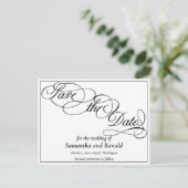Elegant Wit Formal Save the Date Kaart (Staand voorkant)