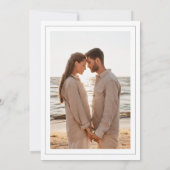 Elegant Wit Foto Monogram Huwelijk Kaart (Achterkant)