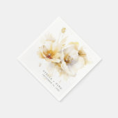 Elegant wit geel gouden bloem trouwpapier servet (Hoek)